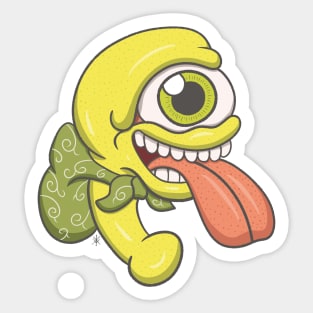 green cyclops Sticker